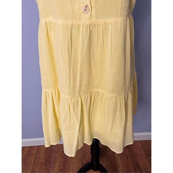 Lily Rose Women's Size Medium Pale Yellow Sleeveless Summer Mini Dress Fit Flare - Picture 5 of 10